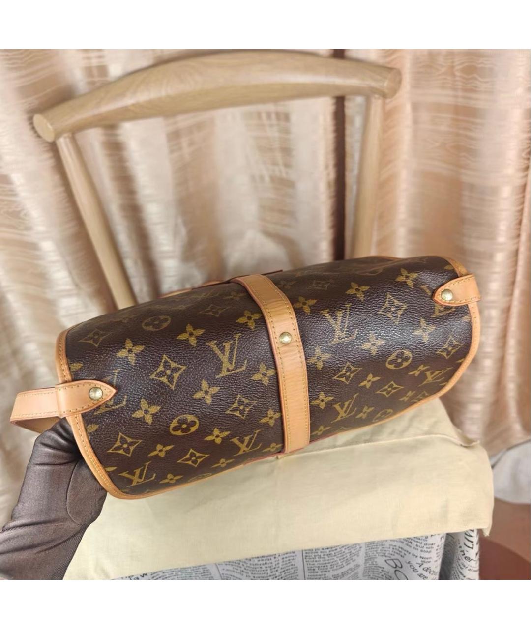 LOUIS VUITTON Коричневая сумка тоут из канвы, фото 5