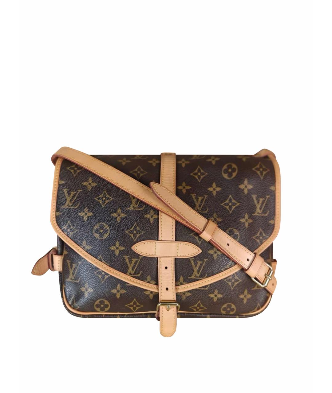 LOUIS VUITTON Коричневая сумка тоут из канвы, фото 1