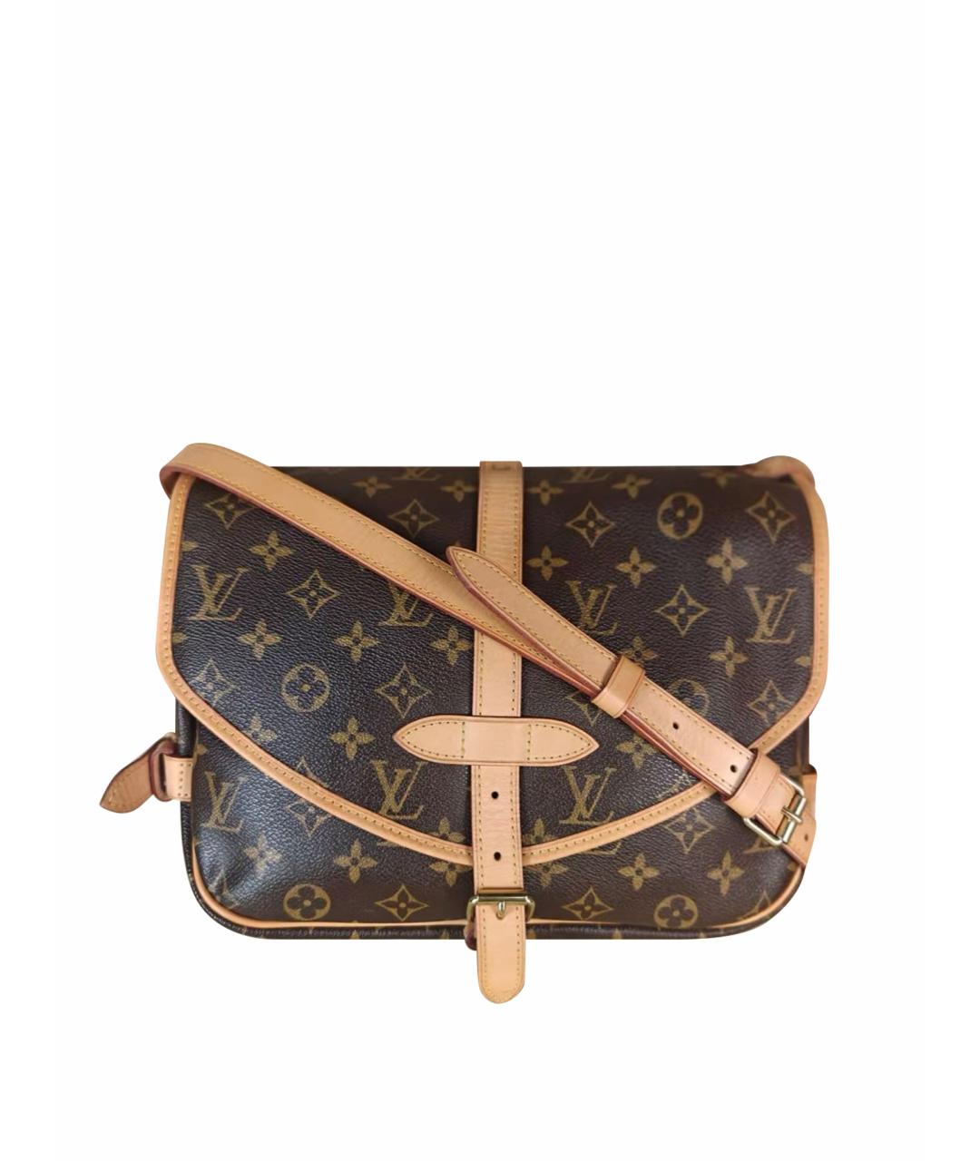 LOUIS VUITTON Коричневая сумка тоут из канвы, фото 8