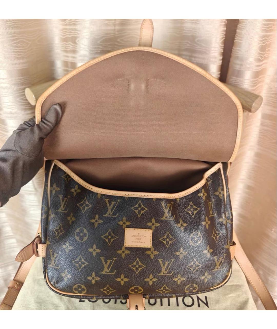 LOUIS VUITTON Коричневая сумка тоут из канвы, фото 7