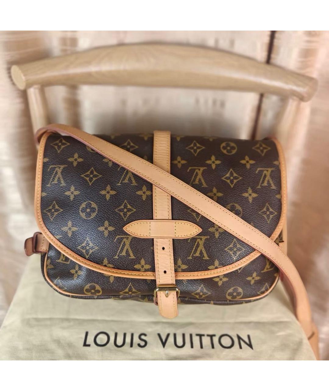 LOUIS VUITTON Коричневая сумка тоут из канвы, фото 2