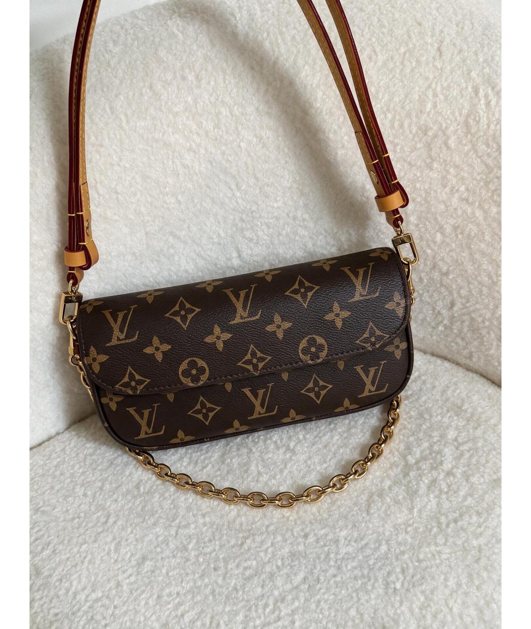 LOUIS VUITTON Коричневая сумка через плечо из канвы, фото 2