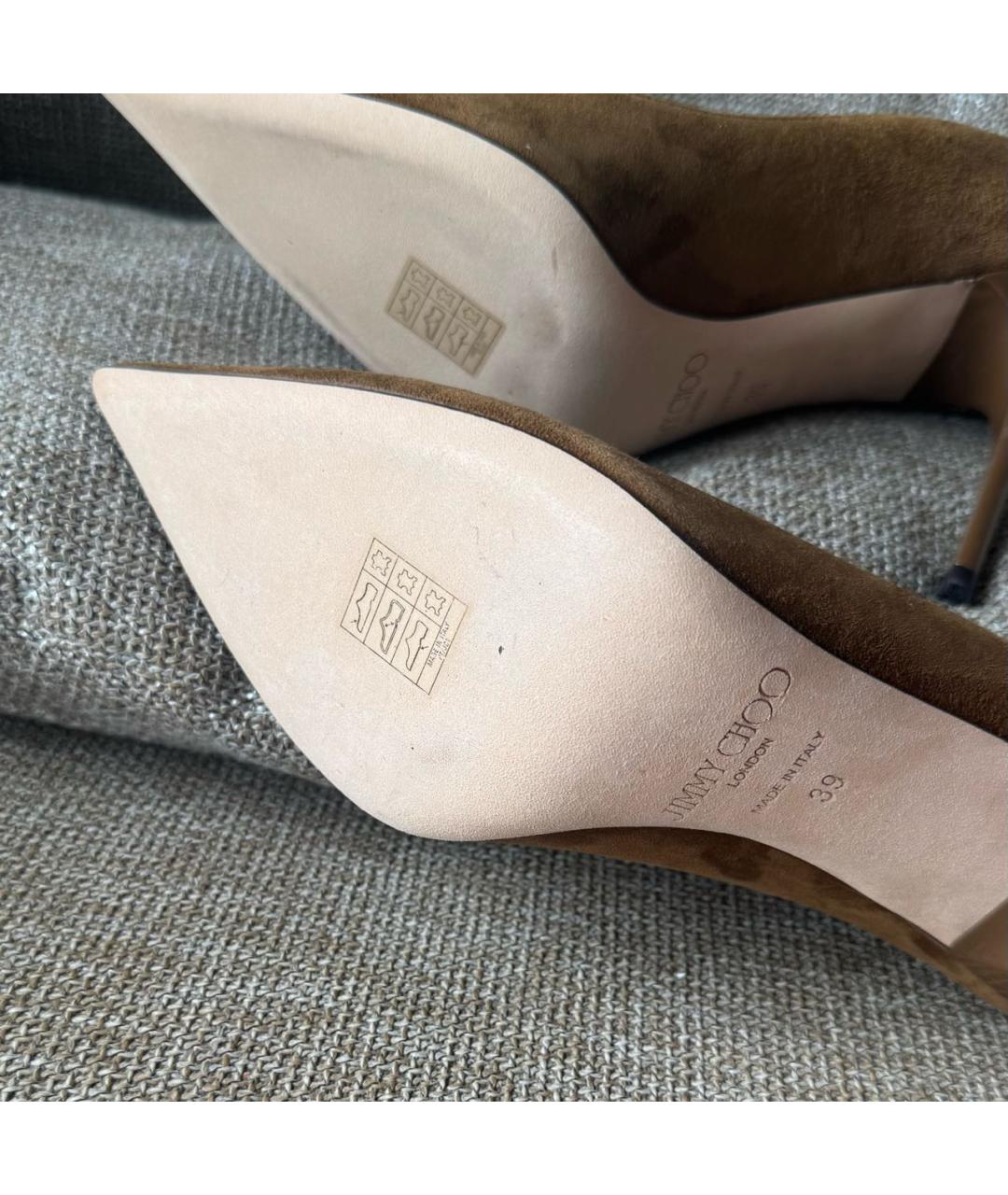 JIMMY CHOO Коричневые кожаные туфли, фото 4