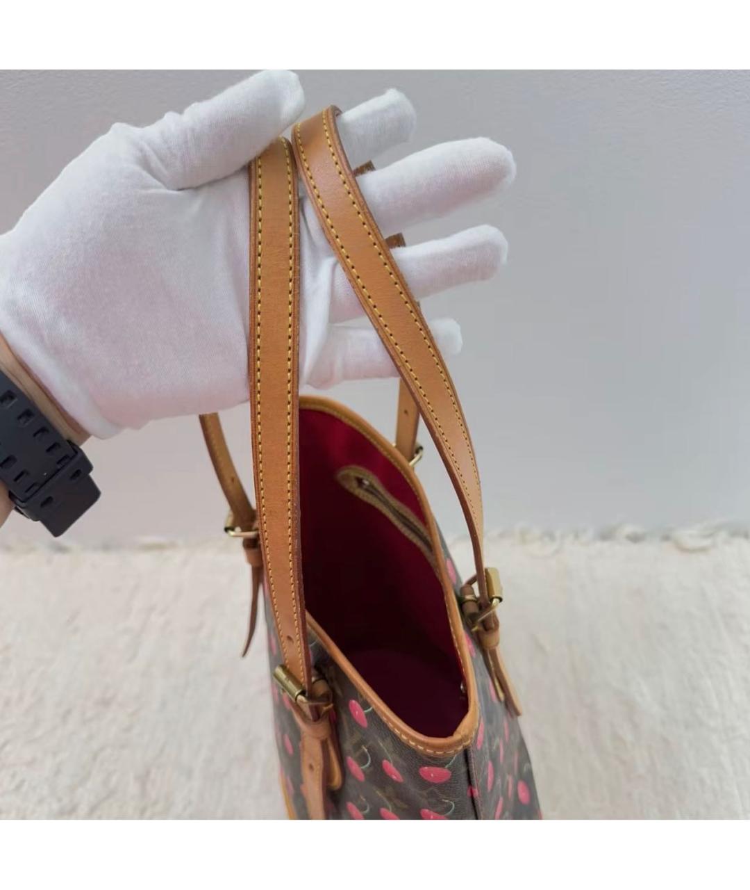 LOUIS VUITTON Коричневая сумка с короткими ручками из канвы, фото 4