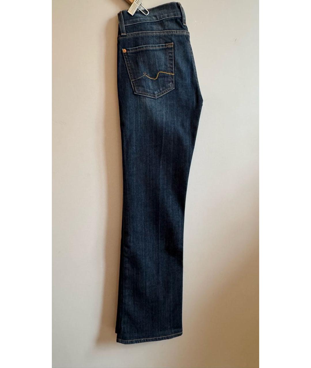 7 FOR ALL MANKIND Темно-синие хлопковые прямые джинсы, фото 2