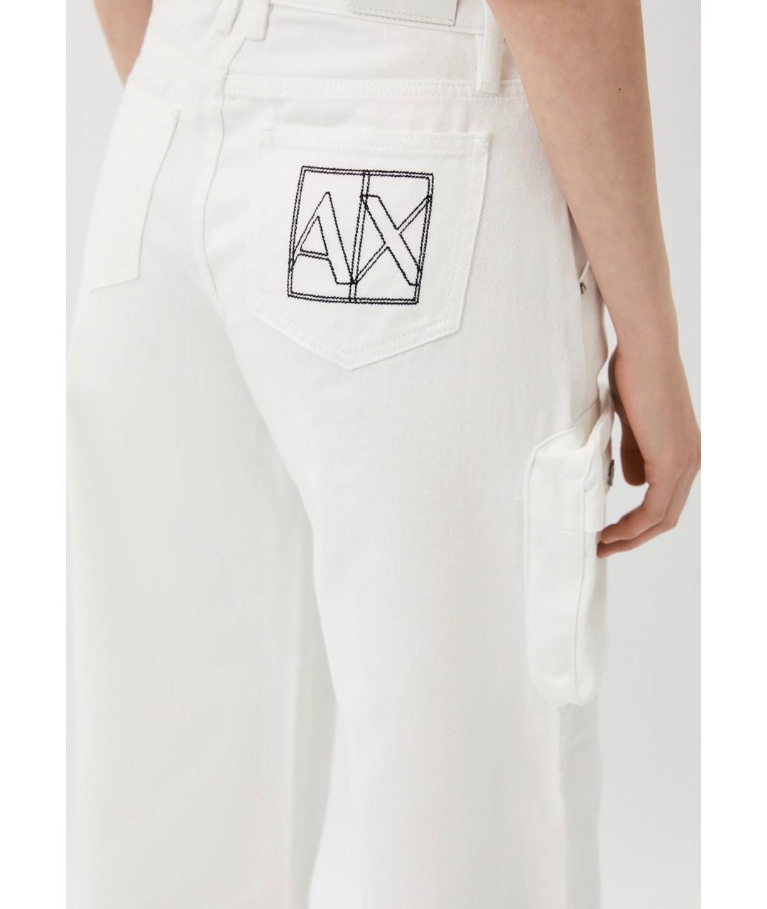 ARMANI EXCHANGE Белые хлопковые прямые джинсы, фото 3
