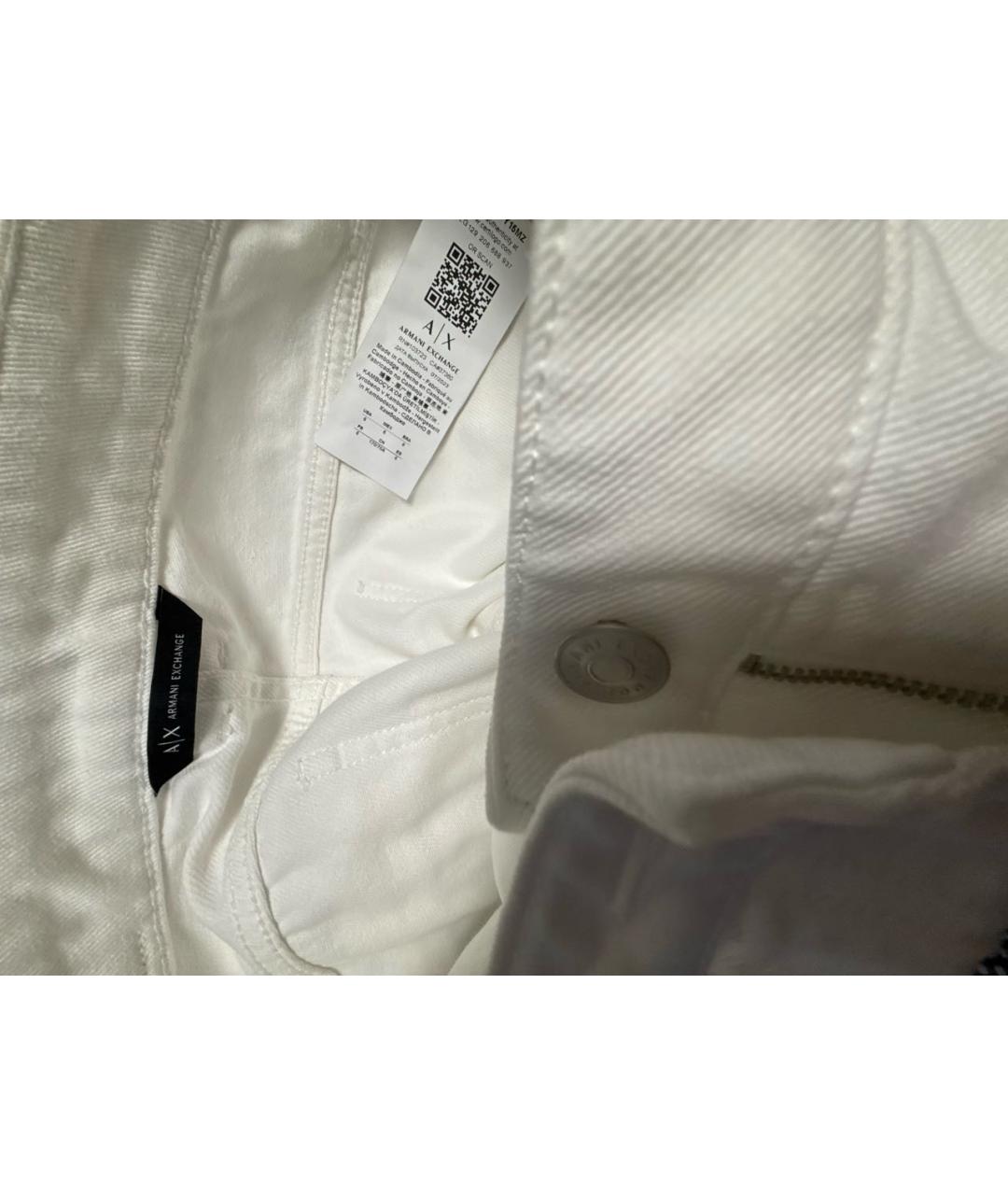 ARMANI EXCHANGE Белые хлопковые прямые джинсы, фото 4