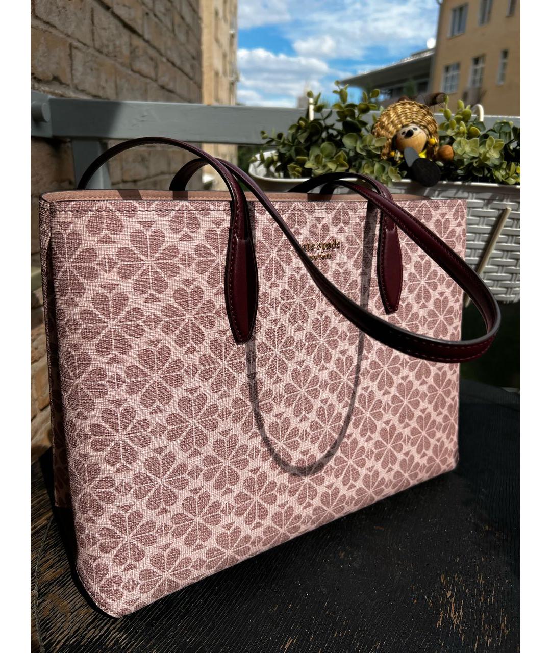 KATE SPADE Бордовая кожаная сумка тоут, фото 2