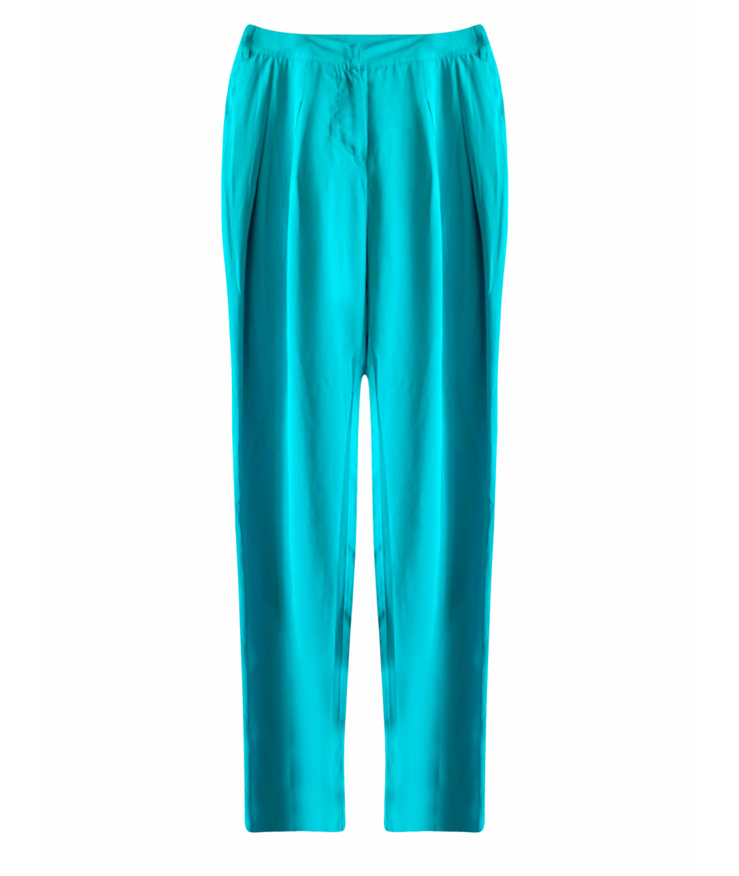 BLUGIRL Бирюзовые синтетические прямые брюки, фото 1