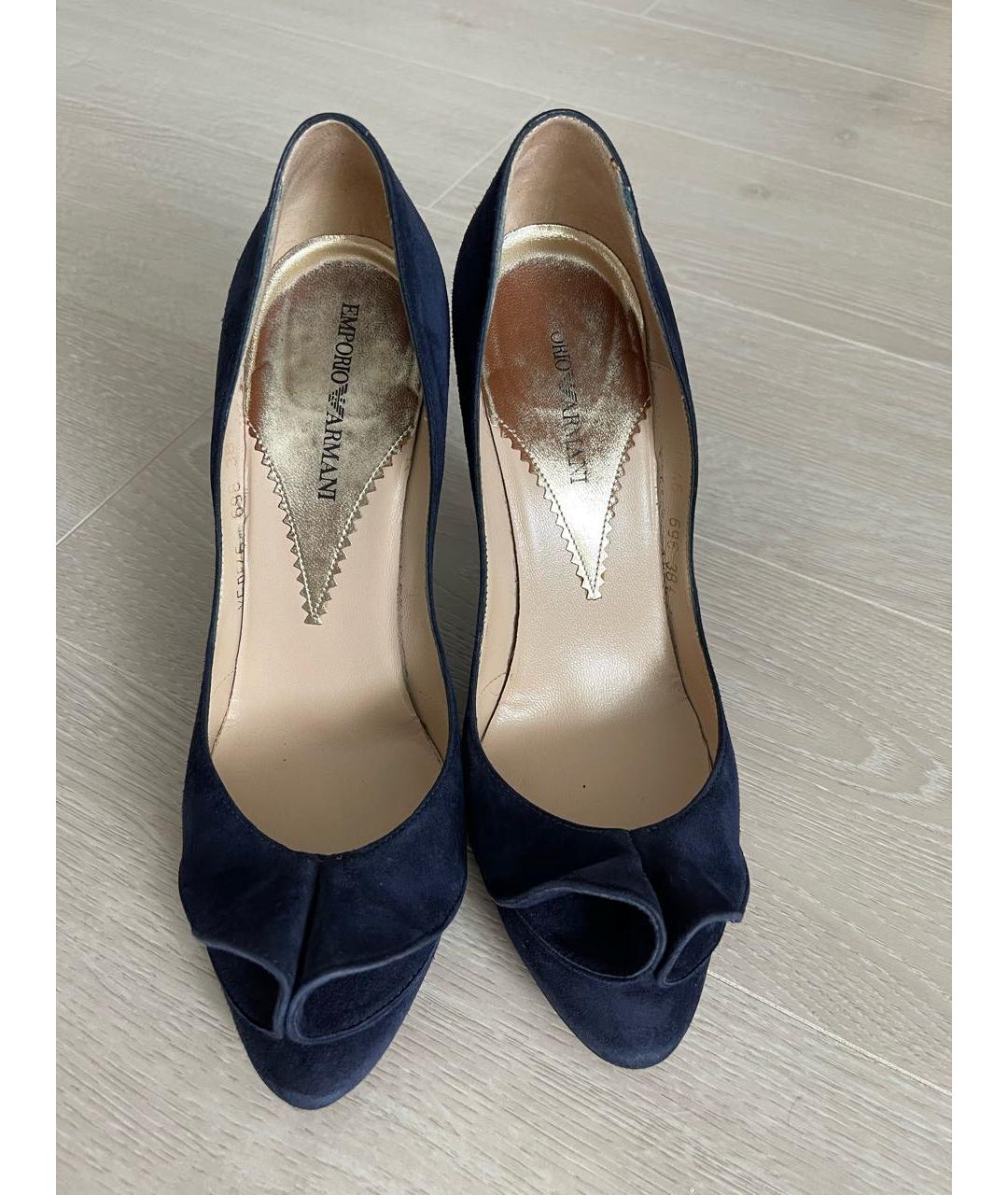 GIORGIO ARMANI Синие замшевые туфли, фото 2