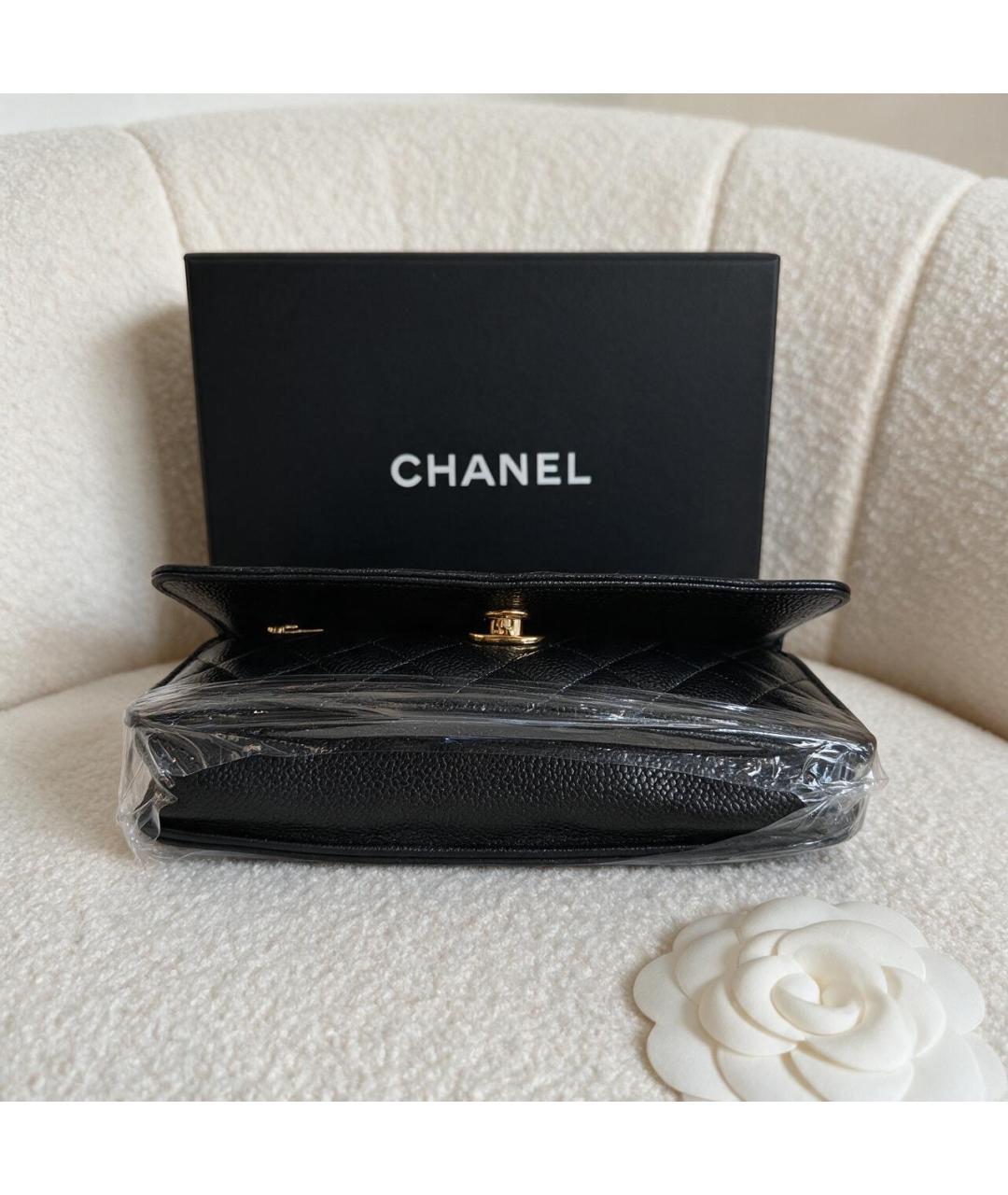 CHANEL Черная кожаная сумка через плечо, фото 6