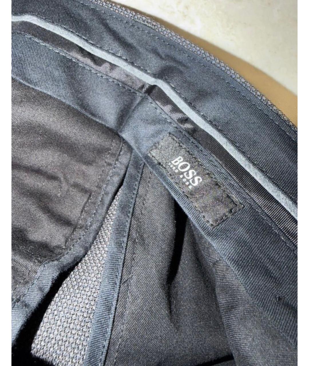 HUGO BOSS Серые шерстяные классические брюки, фото 3