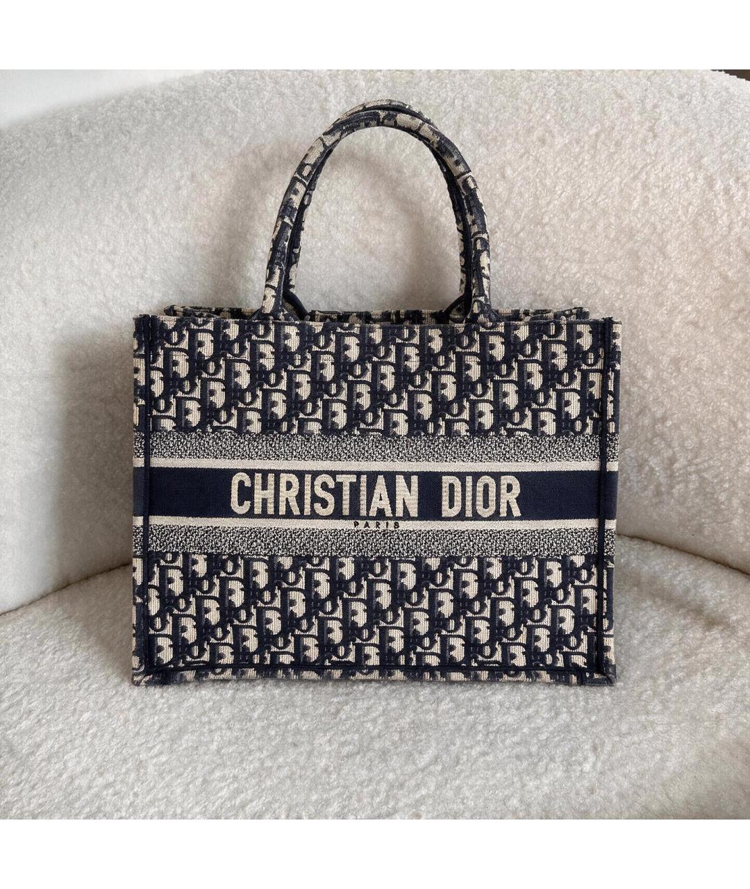 CHRISTIAN DIOR Синяя кожаная сумка тоут, фото 7