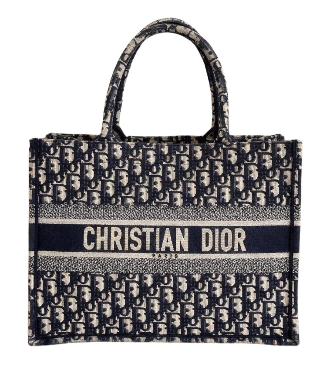 CHRISTIAN DIOR Синяя кожаная сумка тоут, фото 1