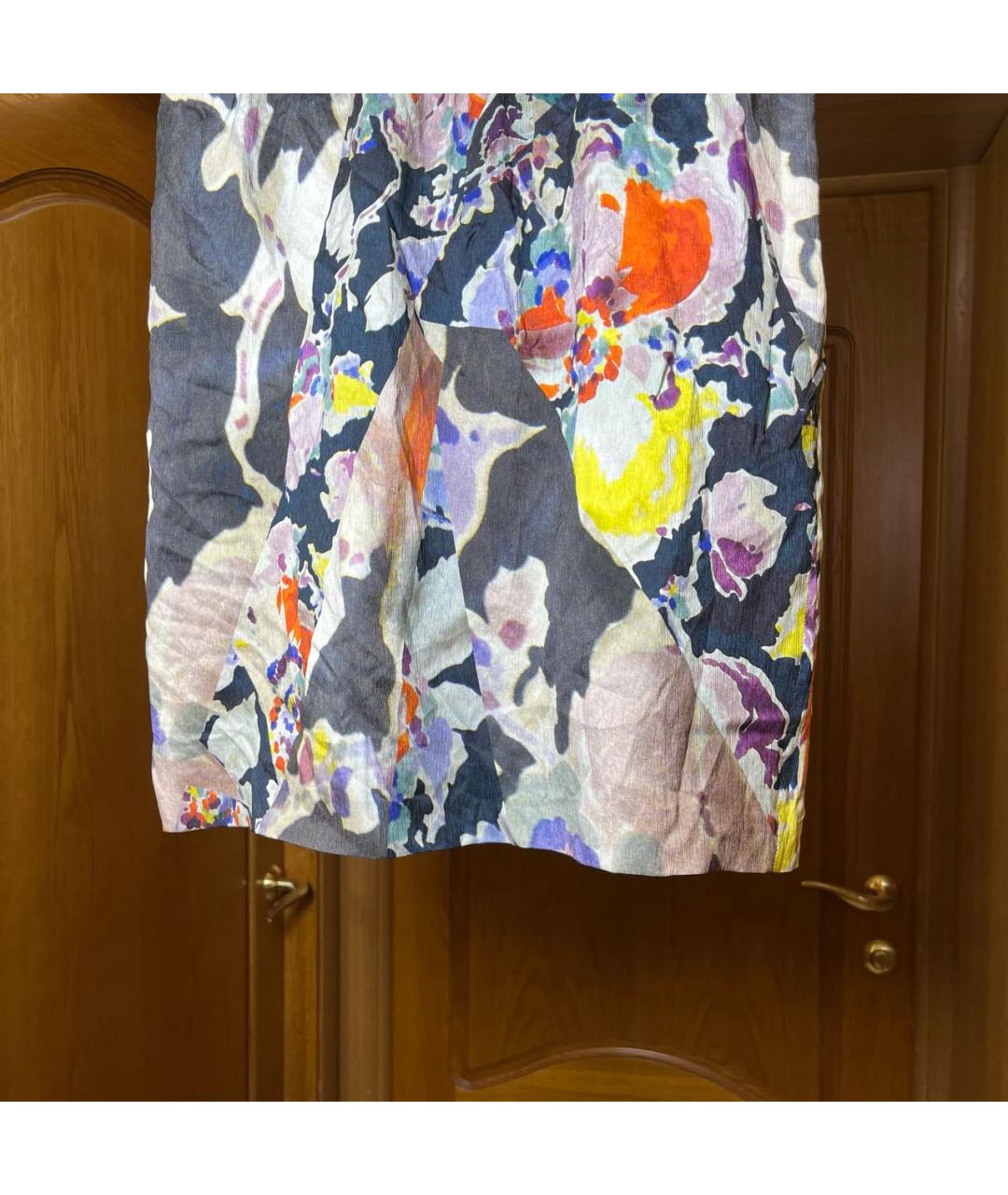 DRIES VAN NOTEN Мульти шелковая юбка мини, фото 4