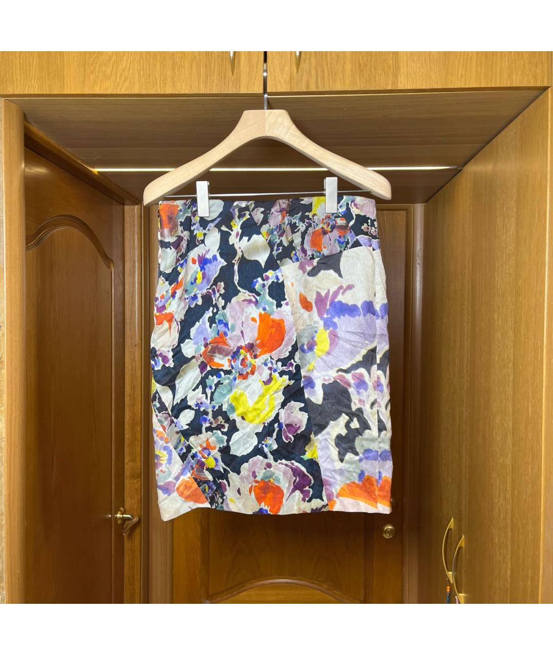 DRIES VAN NOTEN Мульти шелковая юбка мини, фото 2
