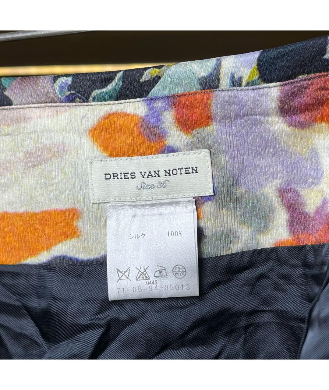DRIES VAN NOTEN Мульти шелковая юбка мини, фото 7
