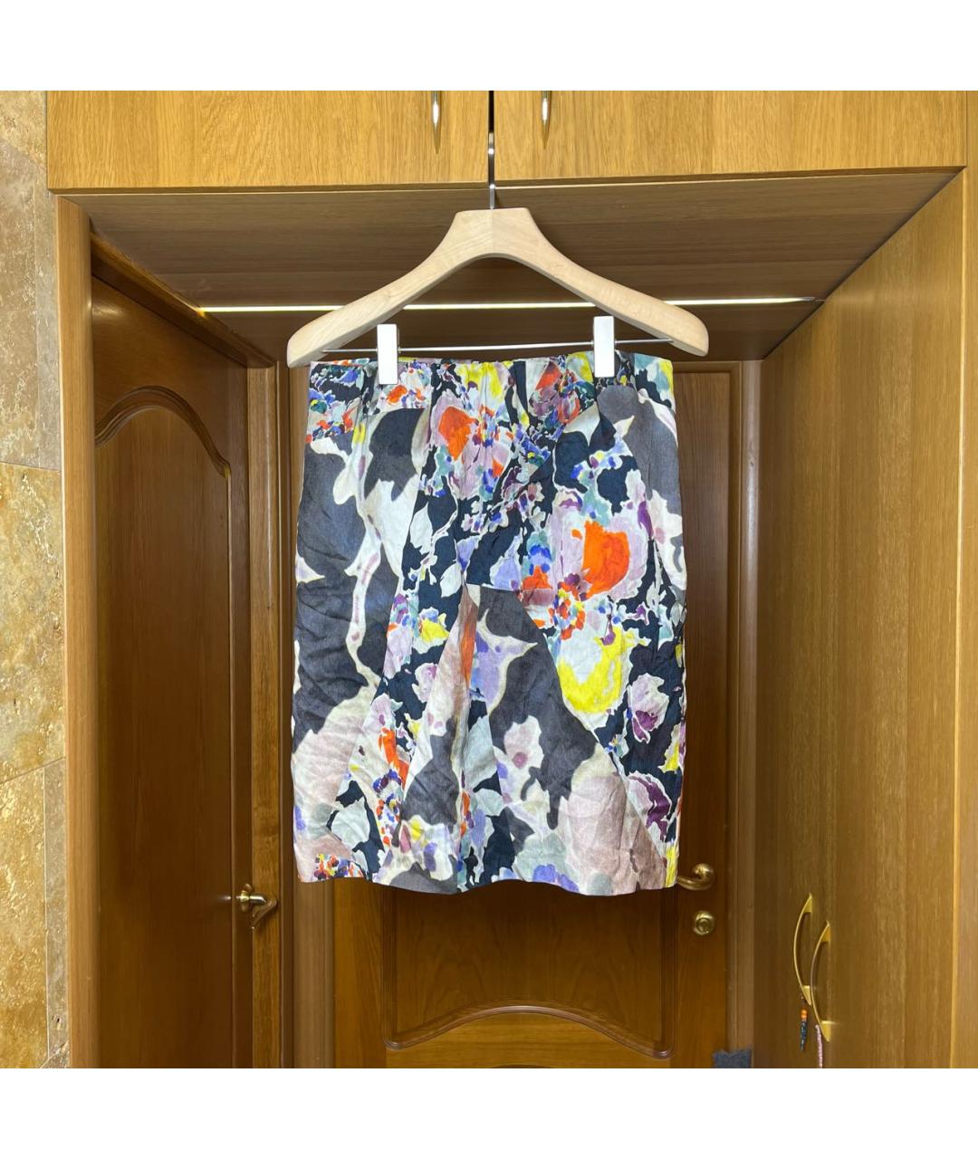 DRIES VAN NOTEN Мульти шелковая юбка мини, фото 9