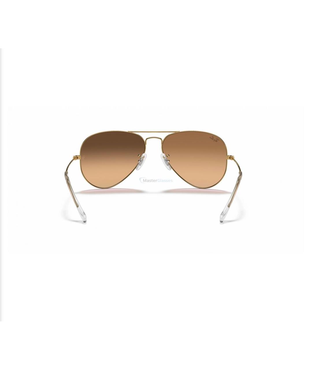 RAY BAN Коричневые металлические солнцезащитные очки, фото 7