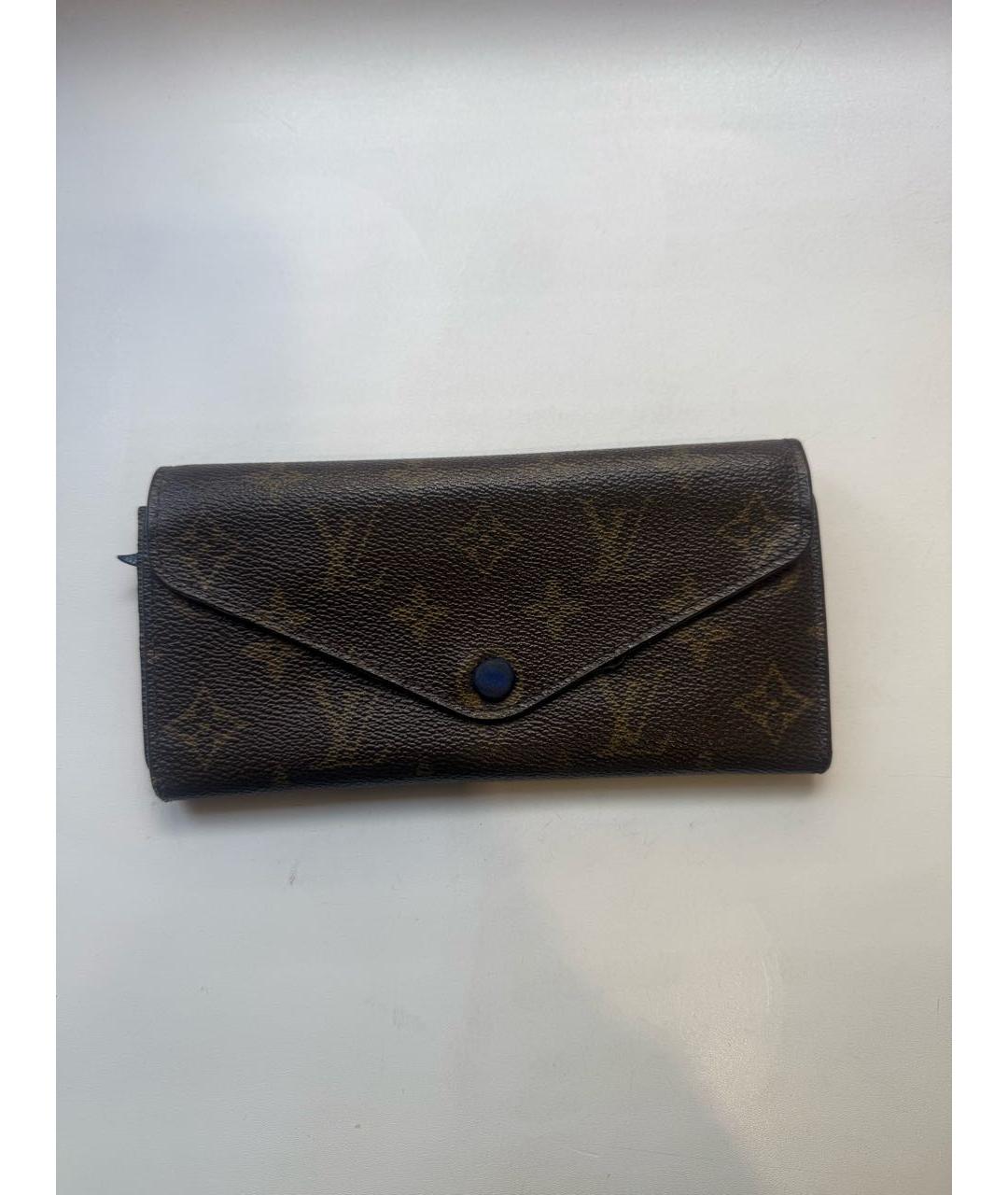 LOUIS VUITTON Коричневый кожаный кошелек, фото 5