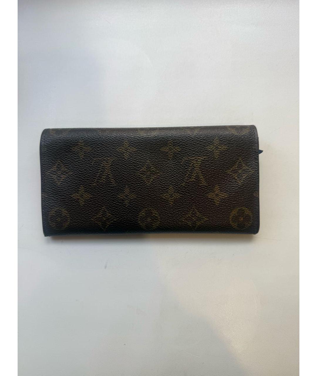 LOUIS VUITTON Коричневый кожаный кошелек, фото 2