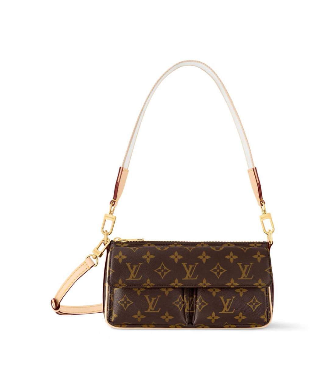 LOUIS VUITTON Коричневая кожаная сумка через плечо, фото 6