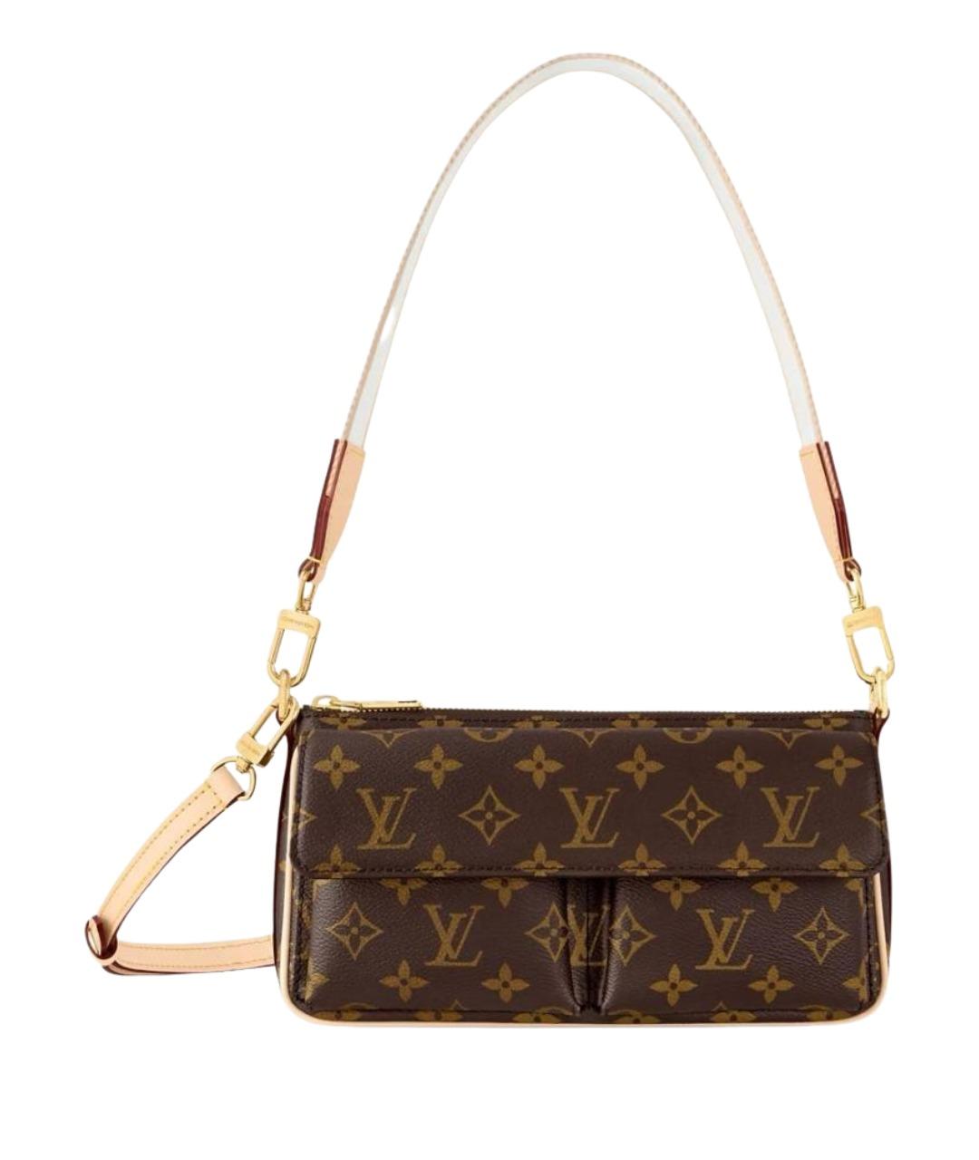 LOUIS VUITTON Коричневая кожаная сумка через плечо, фото 1