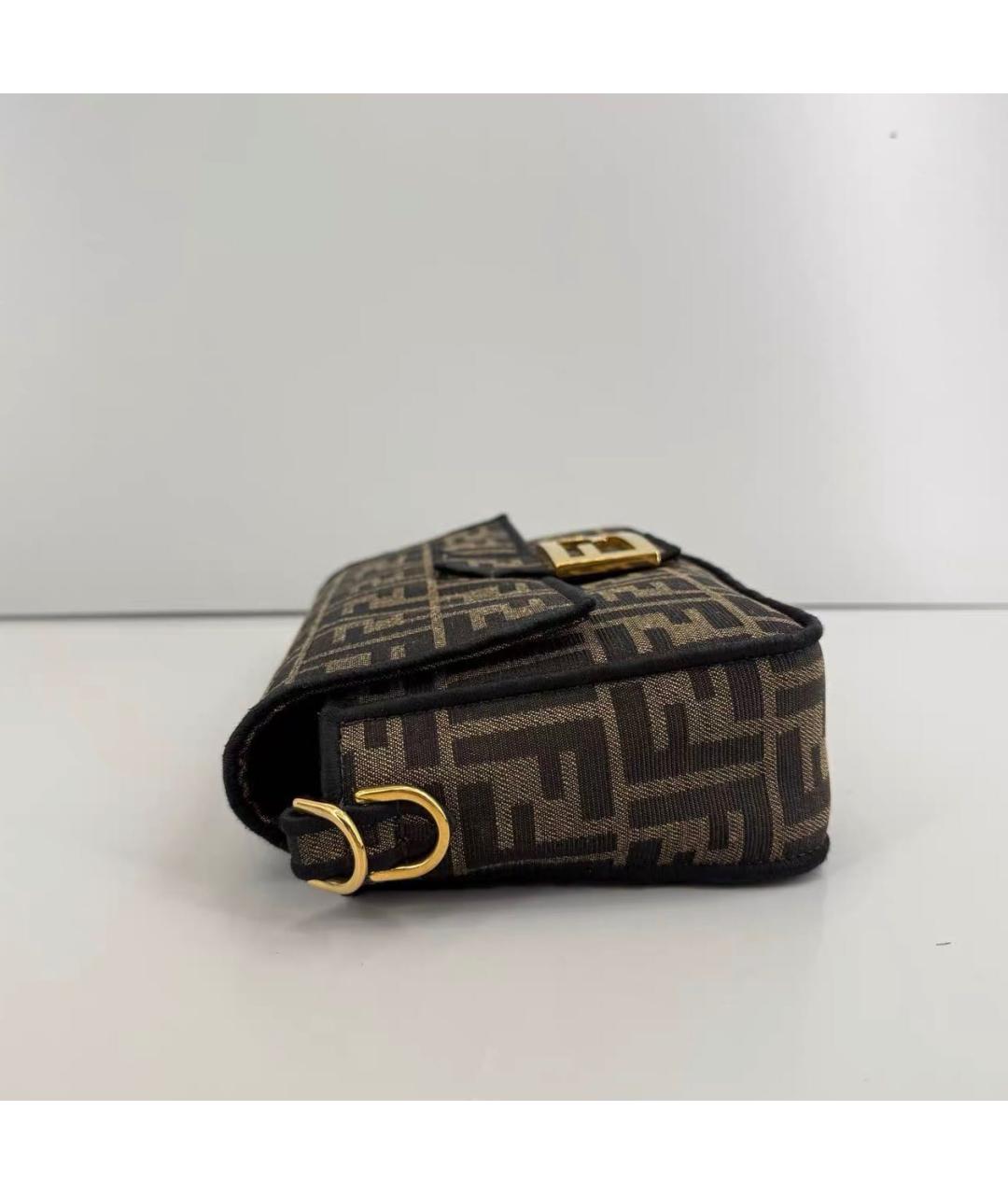 FENDI Коричневая тканевая сумка через плечо, фото 5