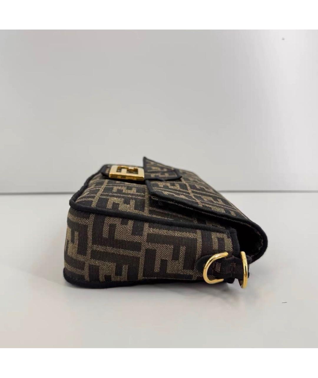 FENDI Коричневая тканевая сумка через плечо, фото 4