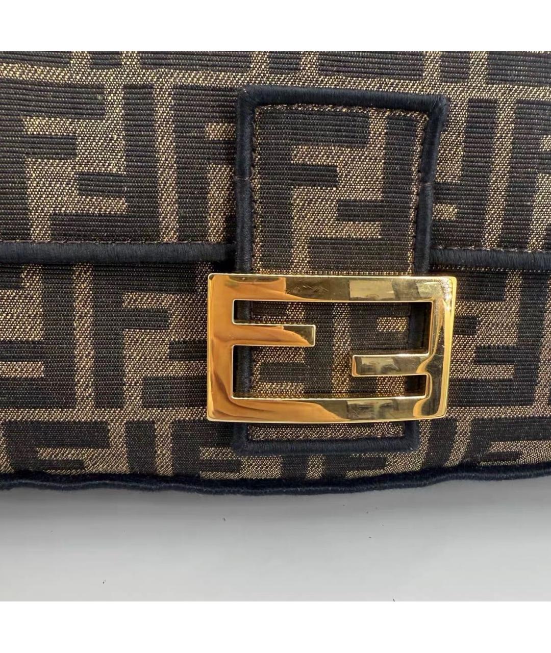 FENDI Коричневая тканевая сумка через плечо, фото 6