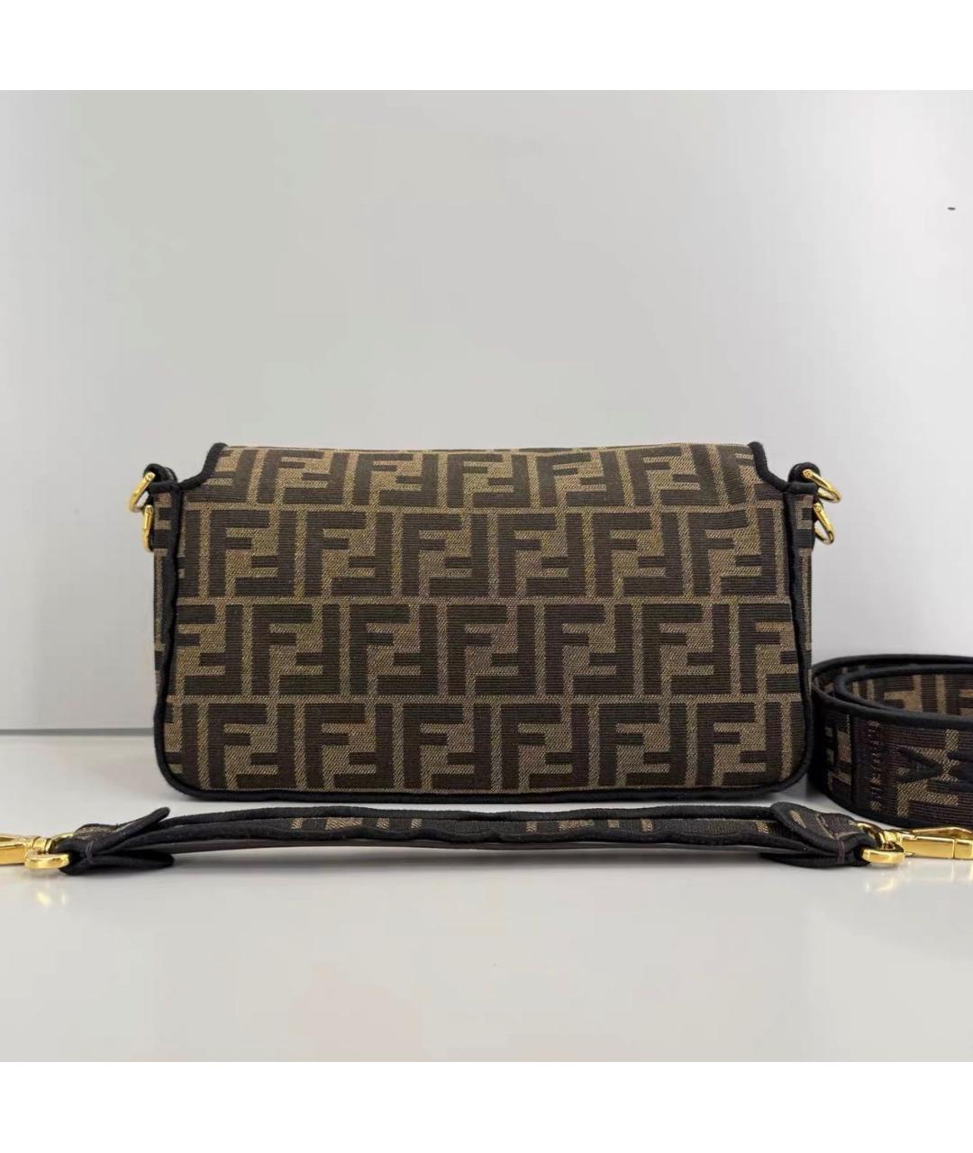 FENDI Коричневая тканевая сумка через плечо, фото 2