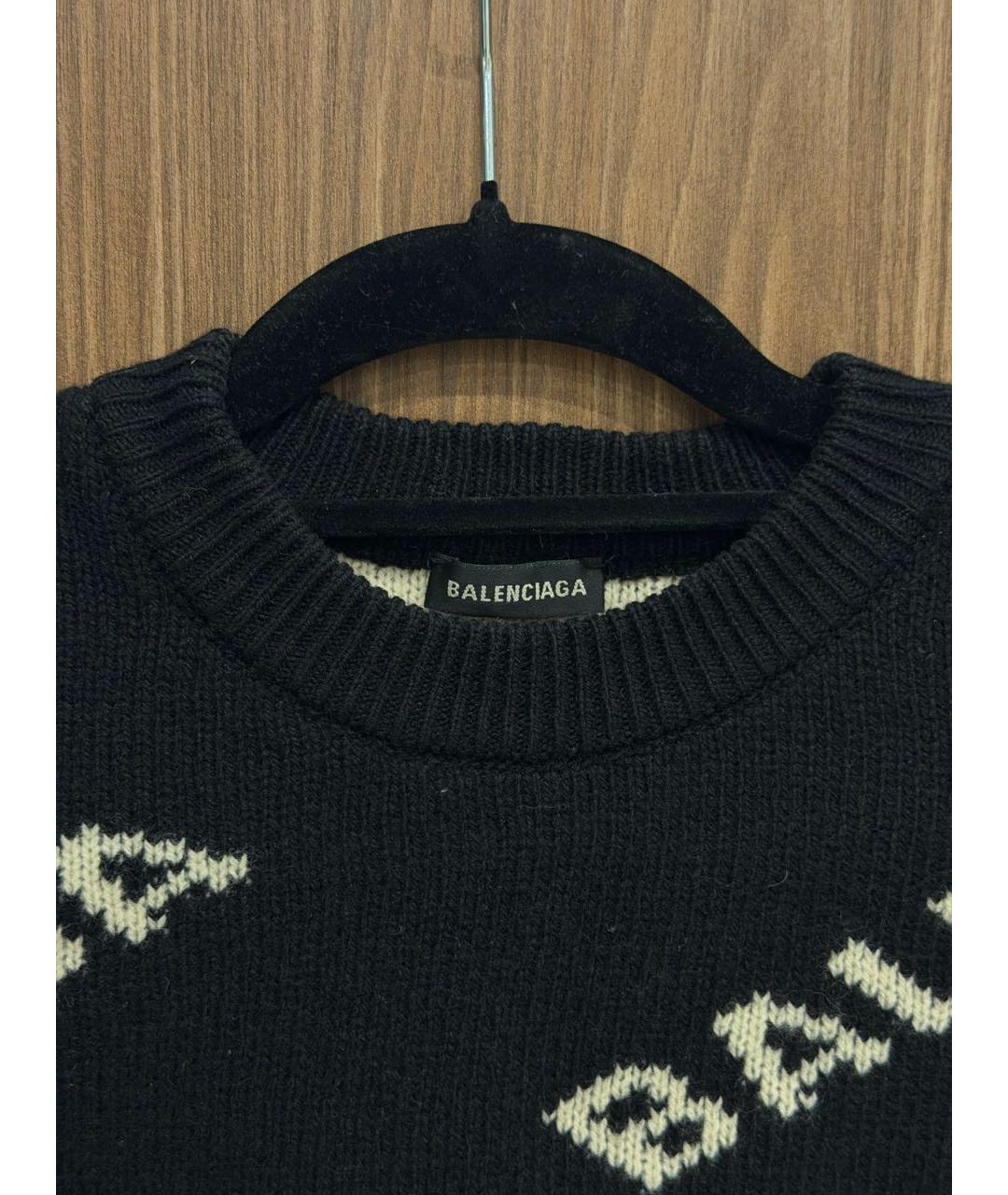 BALENCIAGA Черный шерстяной джемпер / свитер, фото 3