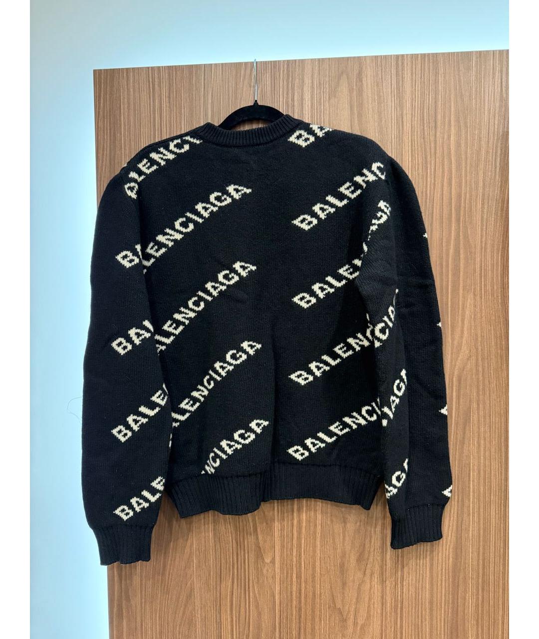 BALENCIAGA Черный шерстяной джемпер / свитер, фото 2
