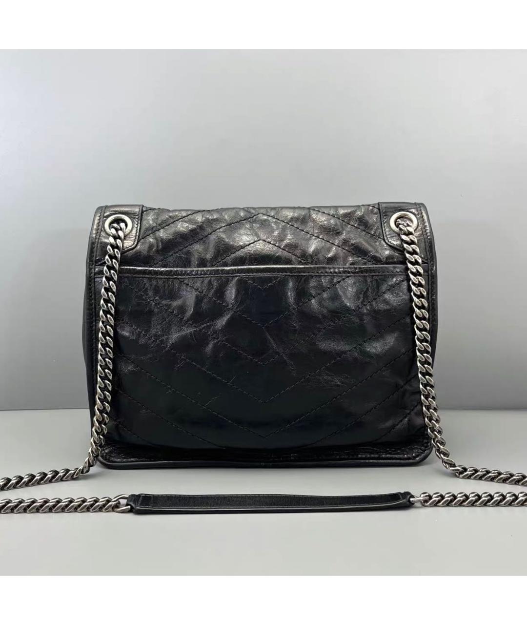 SAINT LAURENT Черная кожаная сумка тоут, фото 2