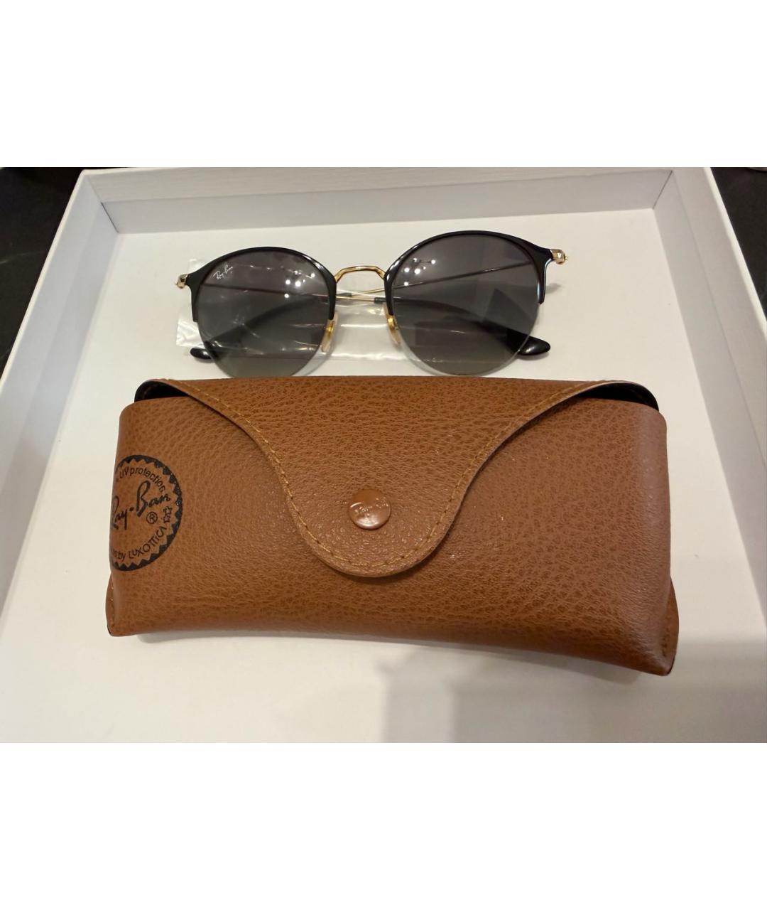 RAY BAN Черные металлические солнцезащитные очки, фото 8