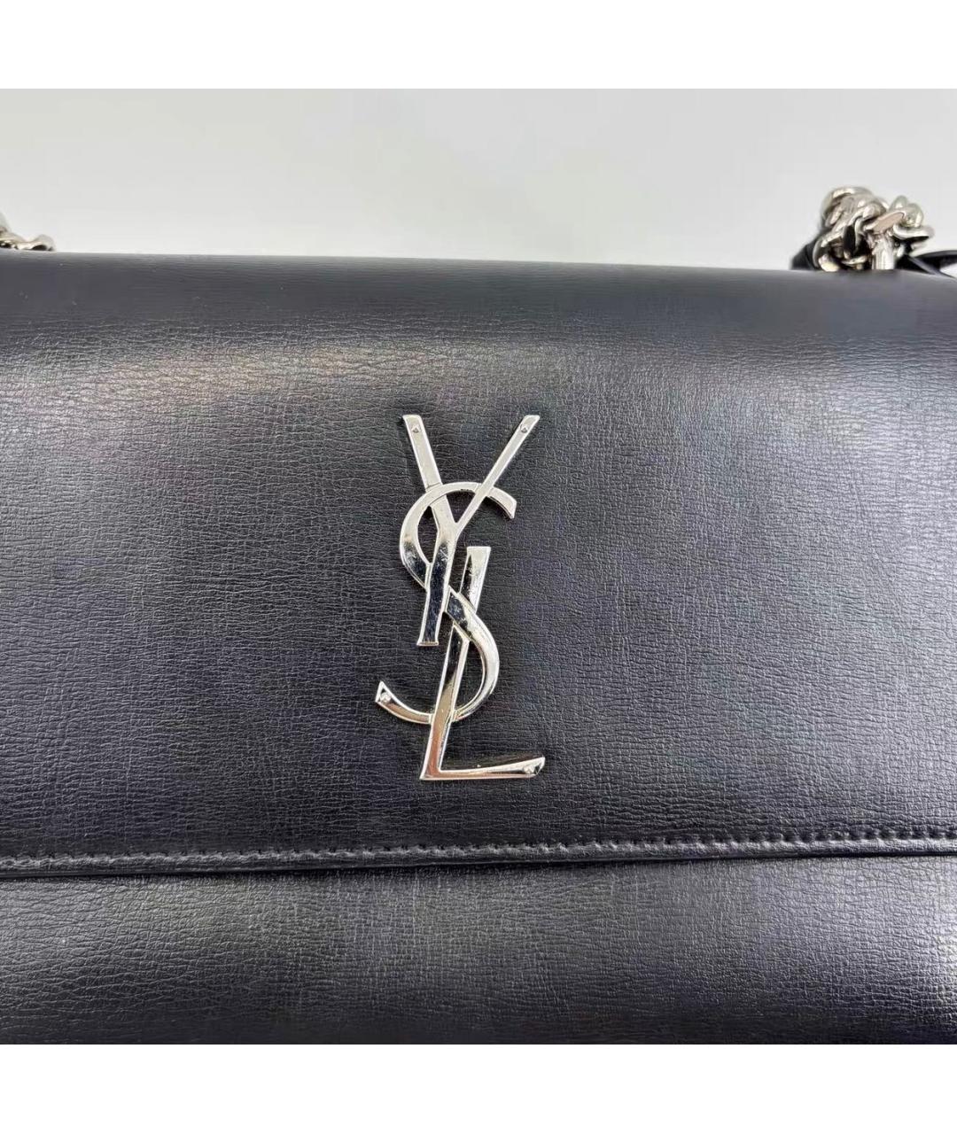 SAINT LAURENT Черная кожаная сумка через плечо, фото 6