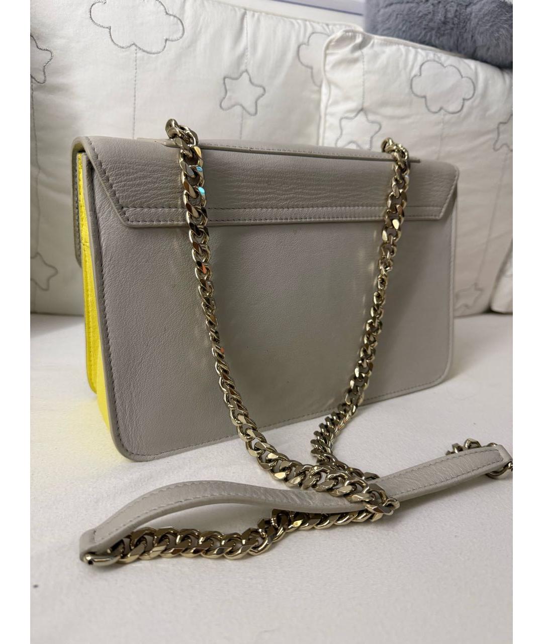 FURLA Бежевая кожаная сумка через плечо, фото 3