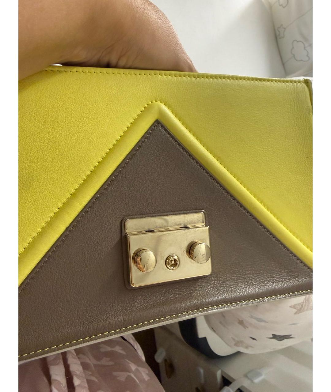 FURLA Бежевая кожаная сумка через плечо, фото 6