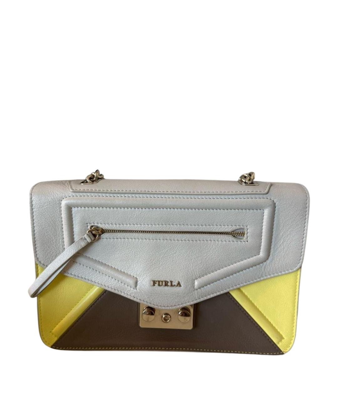 FURLA Бежевая кожаная сумка через плечо, фото 1