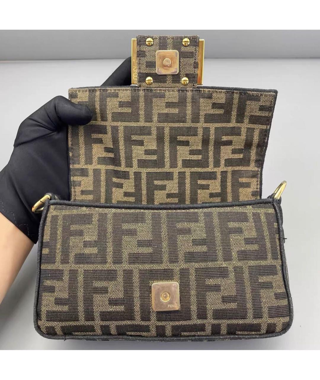 FENDI Коричневая тканевая сумка через плечо, фото 7