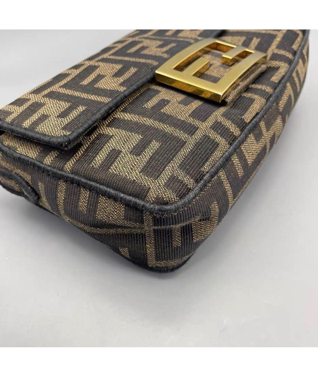 FENDI Коричневая тканевая сумка через плечо, фото 6