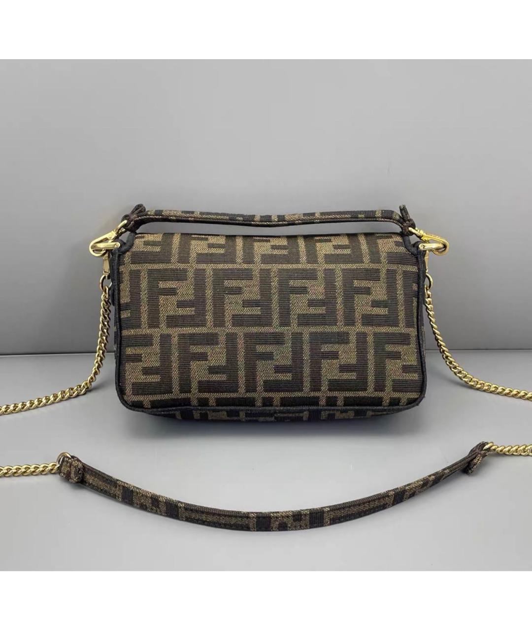 FENDI Коричневая тканевая сумка через плечо, фото 2