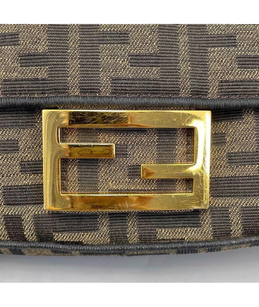 FENDI Коричневая тканевая сумка через плечо, фото 5