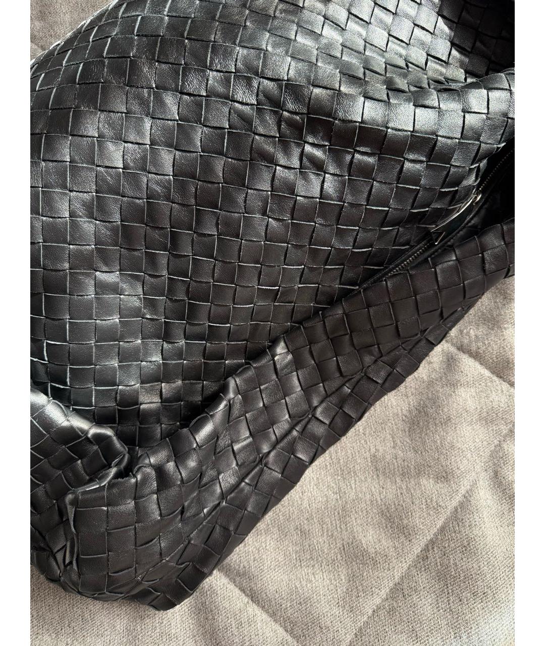 BOTTEGA VENETA Черная кожаная сумка с короткими ручками, фото 6