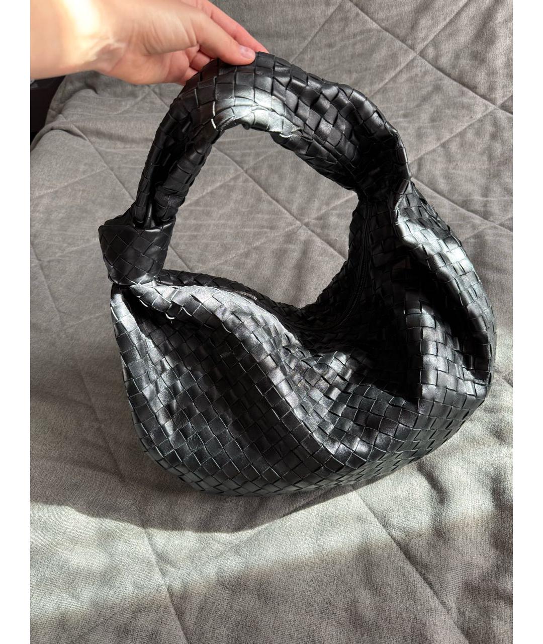 BOTTEGA VENETA Черная кожаная сумка с короткими ручками, фото 5