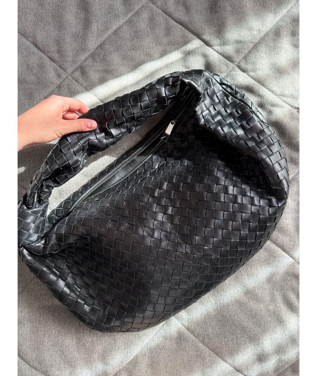 BOTTEGA VENETA Черная кожаная сумка с короткими ручками, фото 3