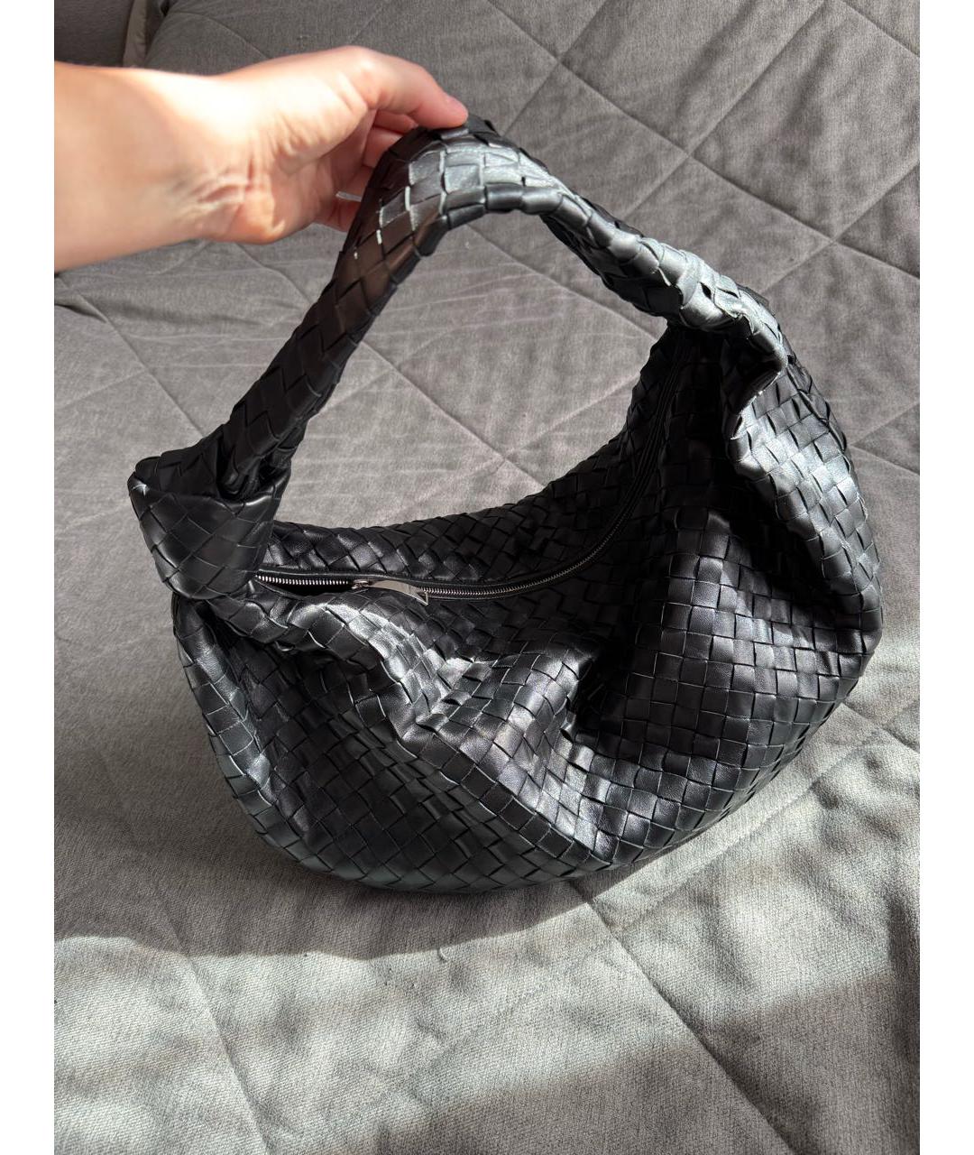 BOTTEGA VENETA Черная кожаная сумка с короткими ручками, фото 2