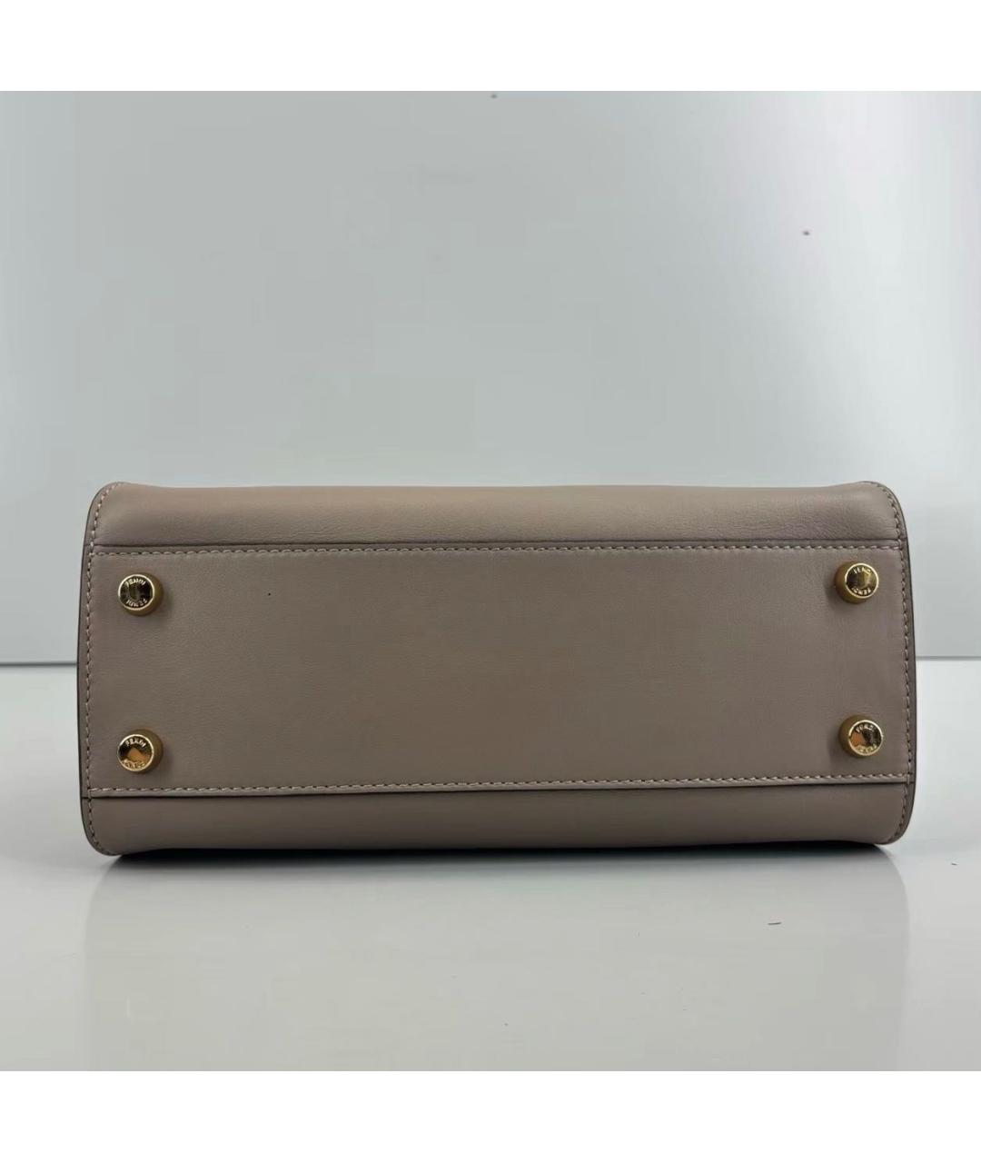 FENDI Бежевая кожаная сумка через плечо, фото 3