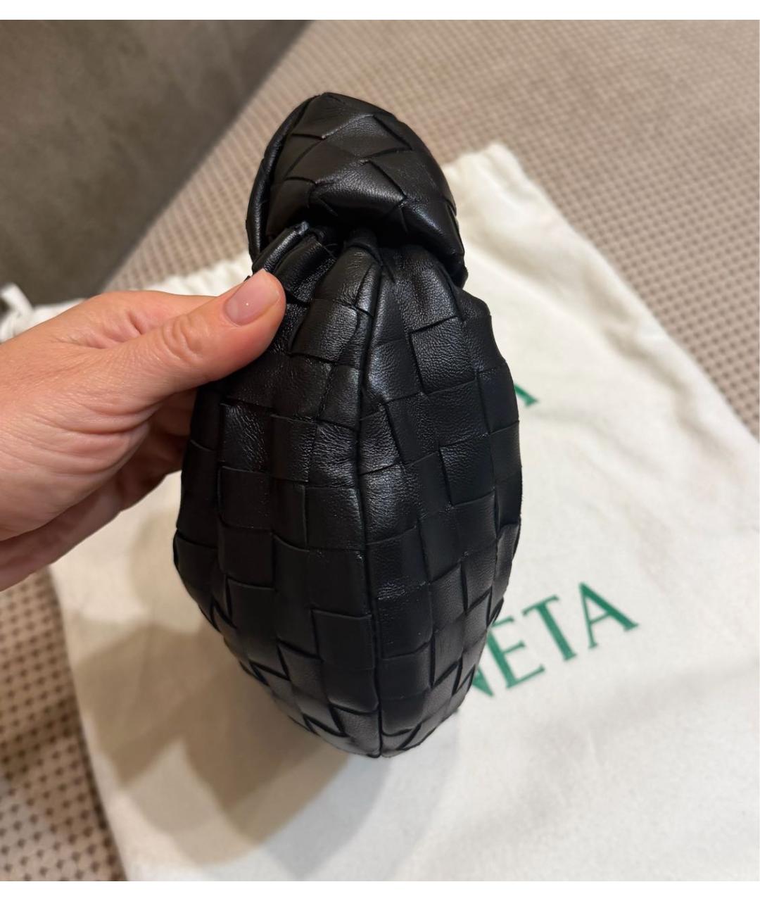 BOTTEGA VENETA Черная кожаная сумка с короткими ручками, фото 4