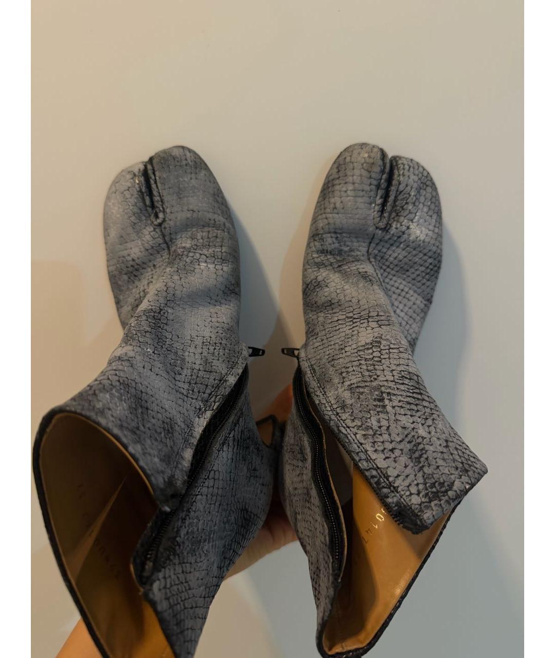 MAISON MARGIELA Серые кожаные ботильоны, фото 3